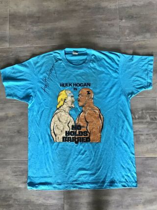 Vintage Wwf Hulk Hogan No Holds Barred Shirt Signed Rare Xl 1989