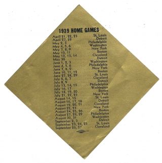 1939 Chicago White Sox Home schedule window sticker - Rare and Very COOL 2