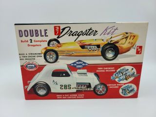 Rare Vintage 1967 Amt 1/25 Double Dragster Model Kit W/original Box