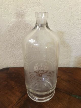 Rare Antique Etched The Virginia Brewing Co Roanoke Blob Top Beer Bottle Austria
