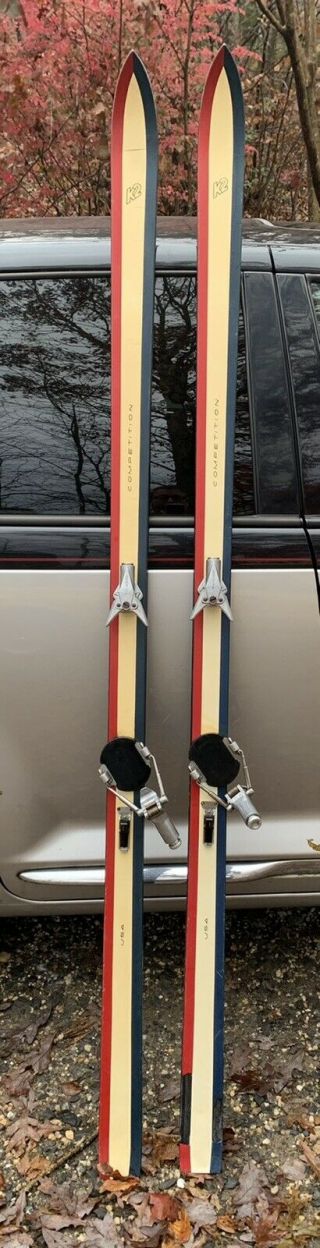 Vintage K2 Usa Skiing Competition Snow Skiis Red White Blue (1970) Rare Find