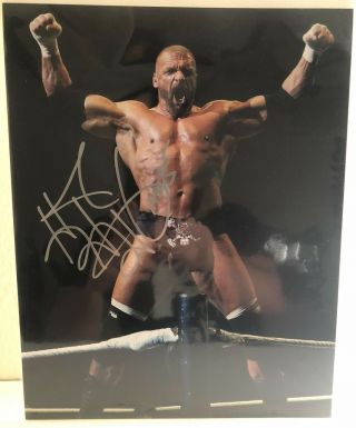 Triple H Rare Hand Signed Autograph 11x14 Photo Shirtless Paul Levesque Hot