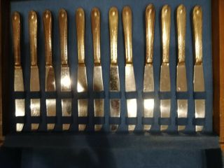 12 Vintage Wm Rogers & Son Is Exquisite Silverplate Dinner Knife Knives 1940
