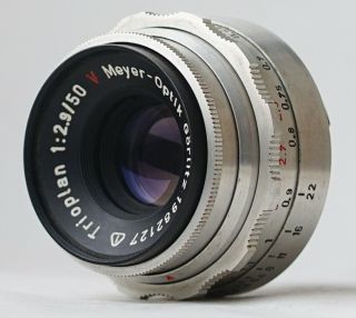 Rare Meyer - Optik Gorlitz Trioplan Red V f/2.  9 50mm Lens Exakta Unique Bokeh 2
