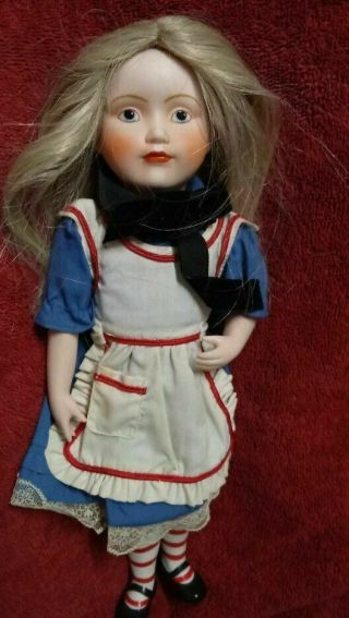 Vintage Franklin Heirloom Porcelain Doll Alice 12 "