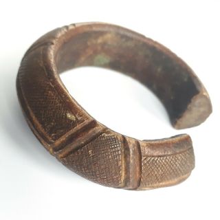 Antique African Manilla Currency Bracelet Bronze Trade Money Old Tribal No.  9 3