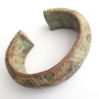 Antique African Manilla Currency Bracelet Bronze Trade Money Old Tribal No.  6