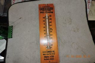 Antique Wood Advertising Thermometer Sign Dierks Aaa Lumber Van Buren Arkansas