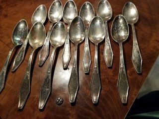 Holmes And Edwards Jamestown Silver Plate 6 " Spoons,  One Dozen