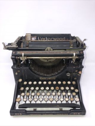Rare Antique Rustic 1915 Underwood No 5 Typewriter Professionally Serviced