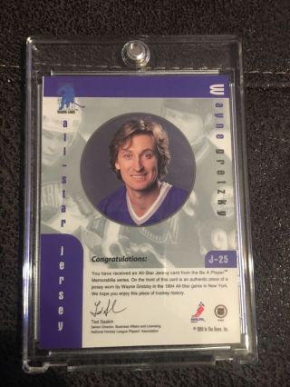 Wayne Gretzky 1999 Be A Player Memorabilia All - Star Jersey J - 25 RARE 2