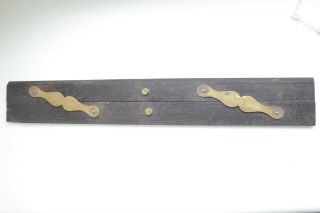Antique Parallel Rule Ebony Brass Nautical Drafting Wooden Tool 18 "