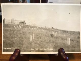 Antique Native American / Indian Postcards Rppc Custer Battlefield