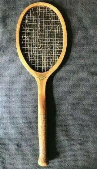 Very Rare Vintage Antique Bulbous Tennis Racquet Racket Rose Baseball Bat Logo