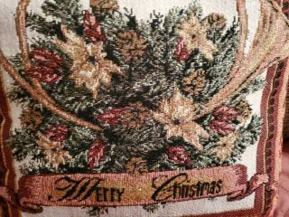 Vintage Tapestry Christmas Pillow 