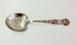 Vintage Silver Plated Large Serving Spoon Floral Pattern Made In Italy