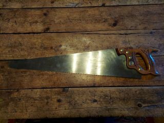 Antique Henry Disston & Sons No D - 23,  26” Hand Saw 6 Tpi Lightweight