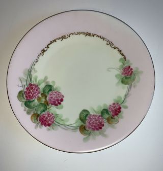 Favorites Bavaria Lackey Hand Painted Porcelain Plate Raspberry With Gold Trim