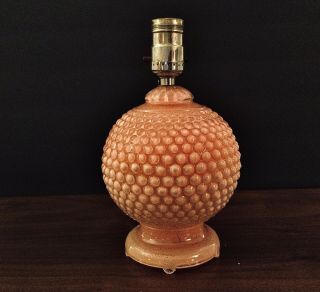 Antique 1920’s Pink Hobnail Glass Table Lamp