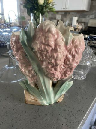 Vintage Mccoy Pink 8 " Hyacinth Flower Planter Vase Art Pottery Rare