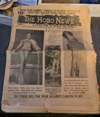 Rare Antique Vintage The Hobo News Newspaper Was For Homeless Migrant Workers