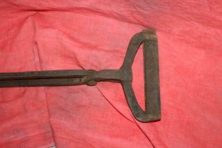 Rare Early 1800 ' s Wrought Iron Blacksmith Forge Welded Bending Tongs 3