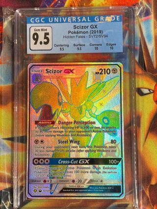 Cgc 9.  5 Gem Scizor Gx Hidden Fates Sv72/sv94 Pokemon Card (psa 10 Bgs)