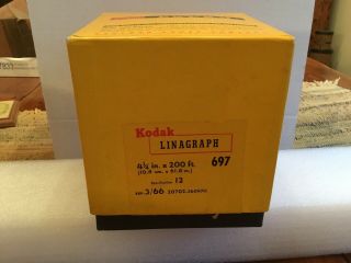 Vintage Rare Kodak 697 Linagraph Direct Print Paper Roll 4 1/4” X 200’ Long Nos