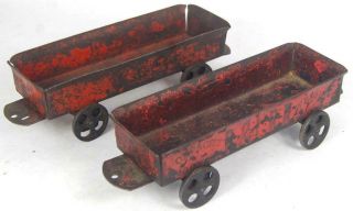 Buffalo Pratt & Letchworth Antique Cast Iron Train Steel Gondola Cars