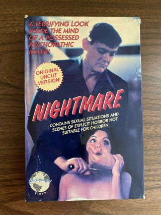 Nightmare (nightmares In A Brain 1981) 1985 Vhs Rare Horror Big Box Oop