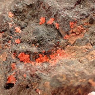 Minium Red - Orange Crusts On Matrix Rare