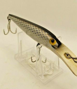 Old Lure Vintage Little Mac Silver Scale And Black /white Lure For Walleye.