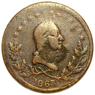 1863 Civil War Token,  15 Off Center Rare Hard To Find Collectible Coin No Res