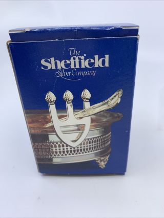 Sheffield Silver Plated Casserole Dish Serving Spoon Rest In Package