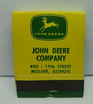 Vintage John Deere Matchbook W/20 Hunter Green Matches Moline,  Il Rare