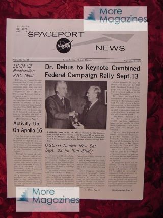 Rare Nasa Spaceport News Kennedy Space Center September 9,  1971