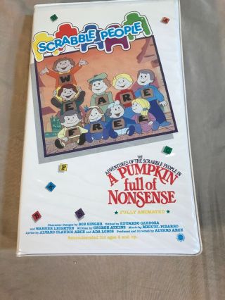 Adventures Of The Scrabble People In A Pumpkin Full Of Nonsense (vhs,  1987) Rare