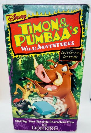 Timon And Pumbaa’s Wild Adventures - " Dont Get Mad,  Get Happy " Disney Vhs Rare