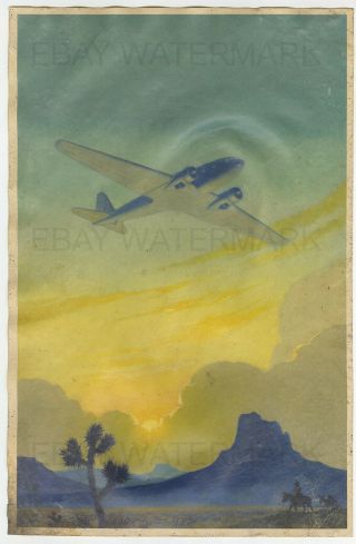 1934 Racing The Sun Vintage Advertising Poster 11x17 Frederick Heckman Aviation