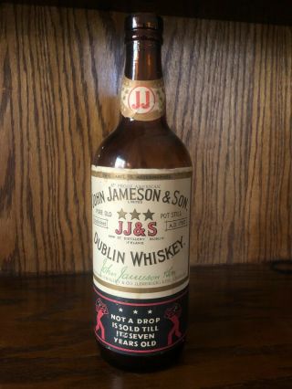 Antique Vintage Brown Glass Jameson Whiskey Bottle