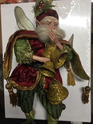 Mark Roberts Collectible Christmas Santa Fairy Elf Red Velvet Ornament Rare