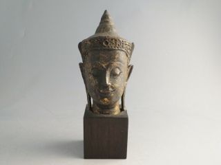 Antique Thai Gilt Bronze Buddha Head