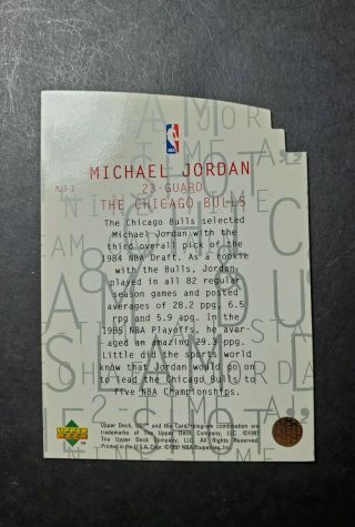 MICHAEL JORDAN 1997 Upper Deck 3 MJ3 Die - Cut MJ3 - 1 Chicago Bulls RARE CARD 2