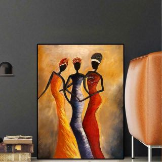 Vintage African Woman Portrait Oil Painting On Canvas Posters And Prints Canvas
