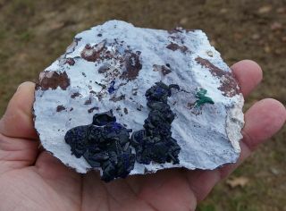 Rare,  Lustrous Blue Azurite Crystals On Contrasting Matrix,  Milpillas