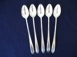 5 Antique Silverplate Oneida " Patrician " Iced Tea Spoons