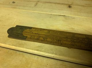 Antique Stanley Rare Folding Rule Wood Ruler No.  1 Boxwood