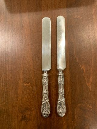 4 Rare La Vigne By 1881 Rogers Oneida Silverplate Hollow Handle Knives W/ Grapes