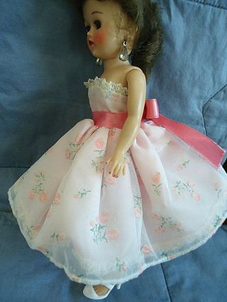1950 ' s Vintage Vogue Jill Strapless Pink Flowered Party Dress (no doll) EVC 2