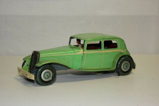Rare Mettoy England Tin Wind Up Saloon Sedan Toy Car W/ Driver Ex L@@k